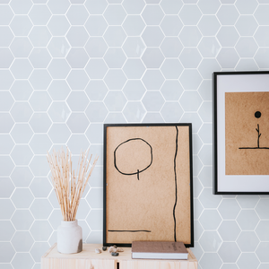 Stock local US : Carreaux muraux souples gris hexagonaux en <span class=keywords><strong>vinyle</strong></span> 3D, autocollants mosaïques auto-adhésifs, imperméables, pour décoration intérieure (10 feuilles) - Product Image 4