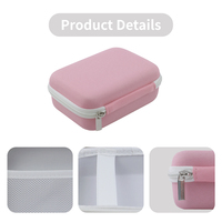 Étui de rangement électronique en EVA rigide rose personnalisable en usine, portable, antichoc, avec poche en filet et séparateurs