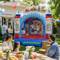 Château gonflable pour enfants, thème animaux, imperméable, qualité commerciale, dinosaure, pour les fêtes d'hiver et la neige