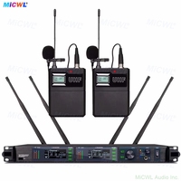 Système de microphone sans fil numérique UHF ULXD4-LED 200 canaux avec deux micros portatifs KSM9 argentés et KSM8 longue portée cryptés pour la scène