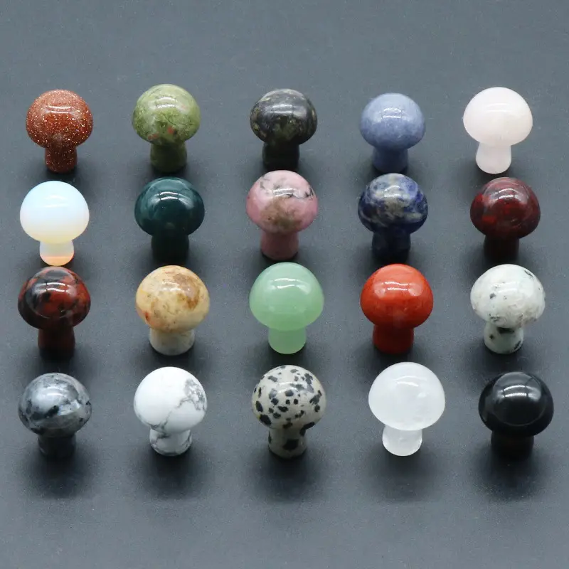 ピース/パックファッション15 * 20mmキノコ宝石癒しクリスタル石飾り卸売ジュエリー