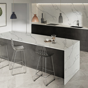 TMZ 5007 Crema PD, Piedra Artificial Blanca con Diseño de Cuarzo Impreso, Lujosa y Moderna, Gran Formato, Pulida, para Encimeras de Cocina, Paredes y Hoteles - Product Image 5