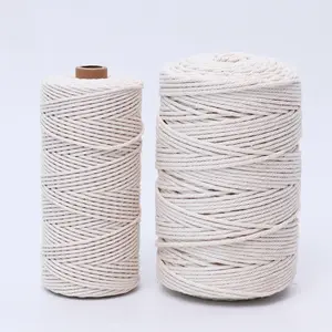 Atacado corda 50m-Corda trançada de algodão, corda de 15m, 30m, 50m, corda redonda, 100% algodão