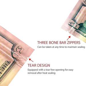 Sacchetti Mylar con Motivo a Simbolo del Dollaro 3,5g, Antiodore con Chiusura a Zip e Manico Flexiloop, Riciclabili, Personalizzabili - Product Image 6