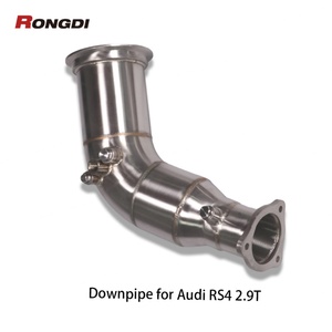 Tuyau d'échappement haute performance en acier inoxydable 304 brossé pour Audi RS4 RS5 B9/B9.5 2.9T 2019-2022 avec capteur OPF - Product Image 6