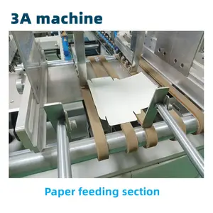 CQT-800 papelão/linha reta caixa caixa automática gluer pasta máquina semi automática duas peças pasta gluer máquina