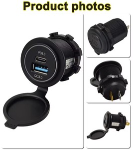 Chargeur de voiture 12V 24V 2 ports PD QC 3.0 pour <span class=keywords><strong>bus</strong></span>, camion, <span class=keywords><strong>camping</strong></span>-<span class=keywords><strong>car</strong></span>, prise USB Type C, chargeur USB 24V - Product Image 3