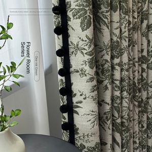 Panneau de fenêtre en jacquard floral vert verdoyant avec design semi-transparent pour le salon et l'aménagement de <span class=keywords><strong>baie</strong></span> <span class=keywords><strong>vitrée</strong></span> - Product Image 2