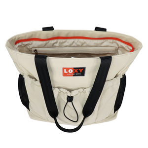 Custom Embroidery Logo Women Summer Autumn Winter <b>ZIPPER</b> POCKET Khaki <b>Nylon</b> <b>TOTE</b> <b>BAG</b> WATER RESISTANT Waterproof SENDA DESIGN - Product Image 5