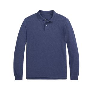 Camisa Polo de Manga Larga para Hombre, Estilo Vintage, Casual, Corte Ajustado, 100% Algodón, Cuello Acanalado, Lisa, al por Mayor - Product Image 6