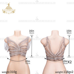 Popolare all'ingrosso fatto a mano pesante corpetto di perline costume di cristallo strass applique <span class=keywords><strong>milano</strong></span> sfilata di moda - Product Image 6