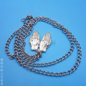 Collar de Metal Creativo con Diseño de Palma, Colgante de Aleación de Zinc Plateado Brillante, Accesorio de Moda con Diseño 3D - Product Image 3