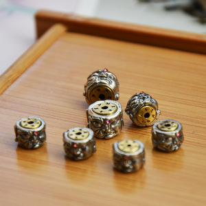 Tibetan <b>Buddha</b> Spacer <b>Beads</b> 11x8mm Antique Silver Round For Bracelet Making Jewelry Findings - Product Image 3