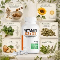 Capsules de Suppléments de Santé pour Adultes : Vitamine D3 K2, Calcium, Magnésium, Zinc – 5000 UI – Vente Chaude en Gros, Marque Privée OEM, Direct Usine