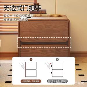 Wooden bedside table, simple drawer-style multi-functional <b>small</b> bedside storage <b>cabinet</b>, solid wood bedroom bedside storage - Product Image 4