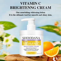 Krim Tubuh Pemutih Pelembap Herbal Vegan Vitamin E & C Kolagen Kunyit untuk Wanita Semua Jenis Kulit 400ml