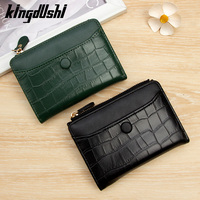 Dompet Pendek Wanita Motif Huruf Personalisasi, Lapisan PVC, Multifungsi, Sederhana, Dompet Koin