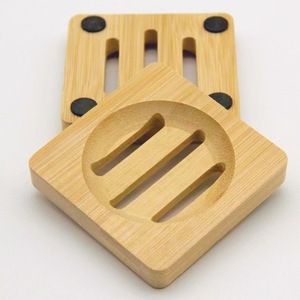 จานสบู่ไม้ไผ่ทรงสี่เหลี่ยม 12x8x1.5 ซม. ที่เก็บน้ำหยด สีไม้ธรรมชาติ - Product Image 4