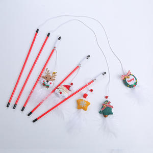 Toptan özel noel festivali kedi Teaser sopa tüy interaktif kedi oyuncak - Product Image 2