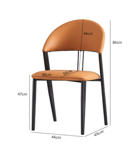 44x49x89cm gambe in acciaio al carbonio Super <span class=keywords><strong>classici</strong></span> <span class=keywords><strong>italiani</strong></span> Design minimalista in metallo celebrità Internet sedia da pranzo - Product Image 6