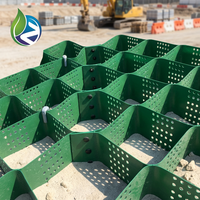Mur de soutènement en géogrille HDPE verte pour l'extérieur, pour la protection des pentes de rivières et la consolidation du sol, conception en grille nid d'abeille