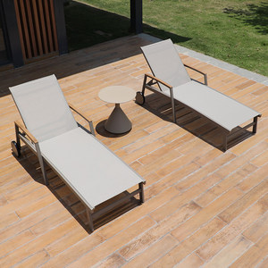 Chaise longue de <span class=keywords><strong>piscine</strong></span> et de jardin en aluminium, imperméable et résistante au soleil, pour extérieur, hôtel et terrasse, mobile - Product Image 2
