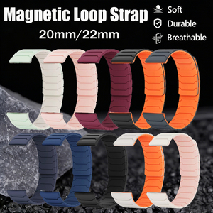 สายรัดแม่เหล็กสำหรับ <span class=keywords><strong>Garmin</strong></span> <span class=keywords><strong>Forerunner</strong></span> 570 265 <span class=keywords><strong>55</strong></span> 255 <span class=keywords><strong>245</strong></span>ดนตรี/vivoactive 6 5 /venu 4 3 2plus band ซิลิโคน20 22mm - Product Image 2