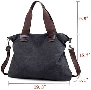 Borsa a tracolla Vintage grande in tela da <span class=keywords><strong>donna</strong></span> Hobo borsa giornaliera borsa grande Shopper con manico superiore - Product Image 2