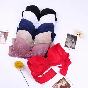 Hot sale sexy beautiful push up lace bow girls wear 34 B cup underwire bra for small breast
