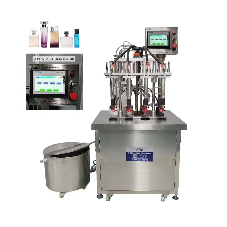 Four Nozzles Perfume Filling Machine Bottle Touch Screen Control Filling Set Time Fill Equipment Essential Oil Filling Machine