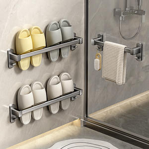 Estante para zapatillas de baño, organizador de almacenamiento duradero montado en la pared de 60x70cm para puerta de inodoro, detrás del escurridor - Product Image 3
