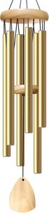 37-inch light gold aluminum garden wind chimes, classical music festival gifts, outdoor and indoor ornaments - Product Image 3