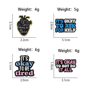 เข็มกลัด<span class=keywords><strong>คำคม</strong></span>ภาษาอังกฤษสร้างสรรค์แบบส่วนตัว, เข็มกลัดรูปหัว<span class=keywords><strong>ใจ</strong></span>การ์ตูนโลหะผสมลายหยดน้ำมัน, เข็มกลัดตกแต่งเสื้อผ้า - Product Image 4