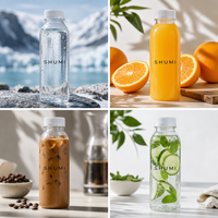 Bouteille d'eau biodégradable en PLA de qualité alimentaire transparente de 350 ml pour la vente en gros, idéale pour l'emballage de sodas, thés, jus et boissons froides