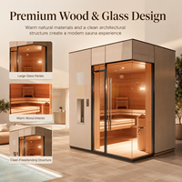 Ruang Sauna Rumah Tradisional Kabin Sauna Kayu Kaca Modern Sauna Berdiri Sendiri di Dalam Ruangan untuk Ruang Kesehatan Pribadi