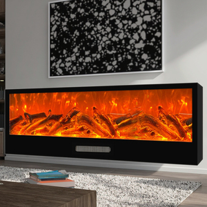 Caminetto Elettrico in Metallo dal Design Moderno con Fiamme Simulate, Telecomando, Mobile TV Decorativo, Riscaldamento Interno Autoportante - Product Image 1