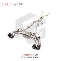 Nouvel échappement ING pour BMW M5 G90 2025+ en acier inoxydable SS304 avec valves, silencieux et télécommande – Pièces automobiles