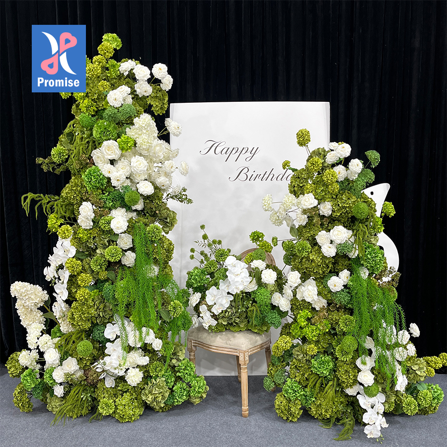 wedding floral green white