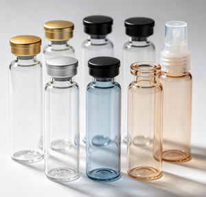 Various Color <b>Crimp</b> Top Glass Vials Multiple Lid Options Clear Amber Light Blue Pink Green Unmarked Empty Sample Glass Jars - Product Image 5