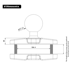 Base serrage chariot élévateur VINmount 2,25" tête boule métal, poteau carré, support plaque, pour moissonneuses et logistique - Product Image 3