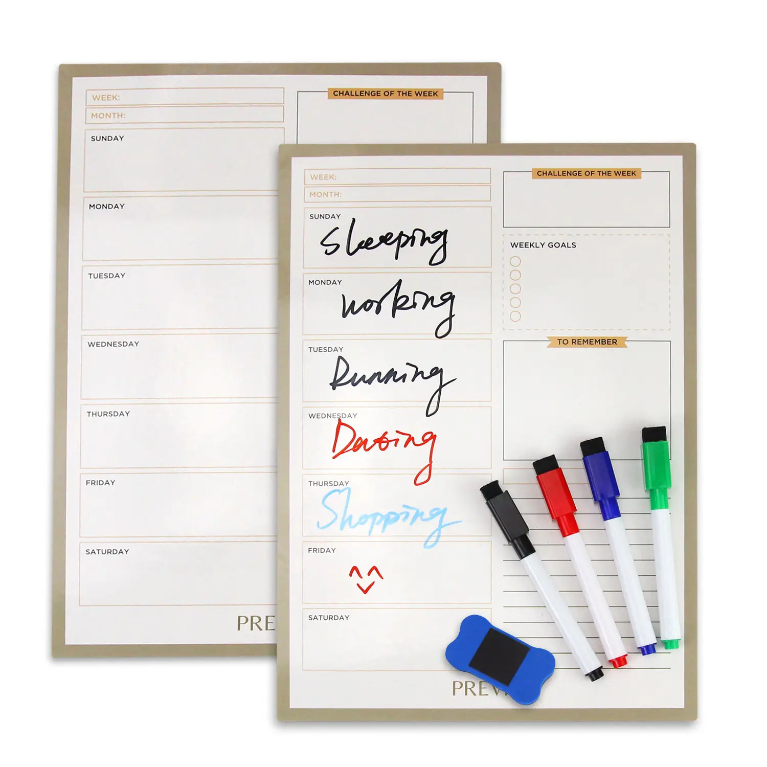 Custom Logo Fridge Magnet And Weekly Planner Whiteboard Planner 2024-2025 Magnetic Stickers For Calendar
