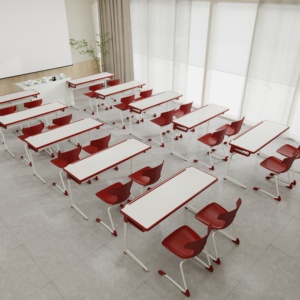 अलग स्कूल की कुर्सियां और टेबल सेट छात्र डेस्क और कुर्सी के लिए वयस्कों के लिए आधुनिक टेबल बेंच स्कूल डबल छात्र डेस्क और कुर्सी - Product Image 2