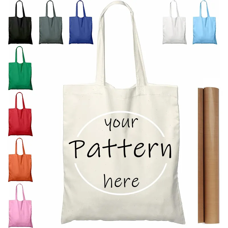 Natural Cotton Tote Bags, Lightweight Blank Bulk Cloth bags Natural Recycled Shopping Bags Custom printed Logo