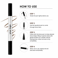 Crayon à sourcils liquide naturel anti-transpiration, double embout, longue tenue, marque privée