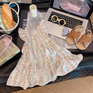 Robe sans manches pour filles, motif floral personnalisé, en soie de lait, traitement doux, nouvelle collection été 2026, vêtements pour enfants, vente en gros - Product Image 6