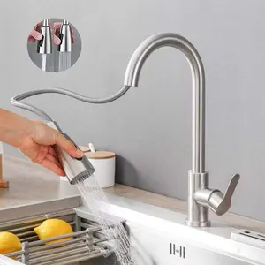 2023 deck-mounted nickel 360 degree swivel spout for kitchen sink faucet pulldown faucet kitchen torneira de cozinha gourmet