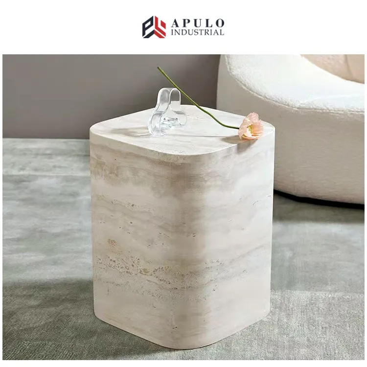 Factory direct round travertine stone turkish marble table base coffee tables tulip white fresh Italian travertine table top