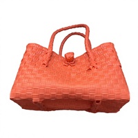 Sac fourre-tout tissé en plastique pêche fait main, écologique, réutilisable, pour marché, courses, plage, durable, personnalisé, sac à bandoulière d'été