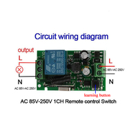 Télécommande universelle sans fil AC85- 250V 110V 220V 1CH 433Mhz Module de relais de commutateur récepteur pour moteur de porte de garage