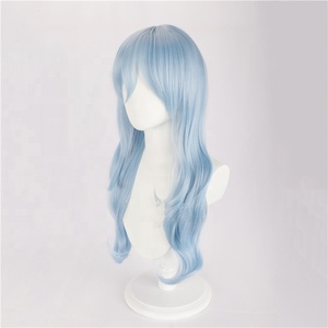 Peluca Larga y Rizada Azul Claro de 60 cm al por Mayor, Peluca de Cosplay de Anime Sintética de <span class=keywords><strong>Rimuru</strong></span> Tempest, Peluca para Fiesta de Halloween - Product Image 4